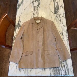 Eddie Bauer Suede Leather Jacket- Tan